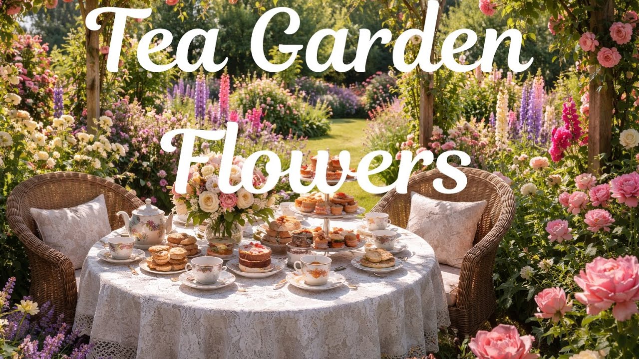 Relaxing Music/Garden Flowers/The Enchanted Tea Room