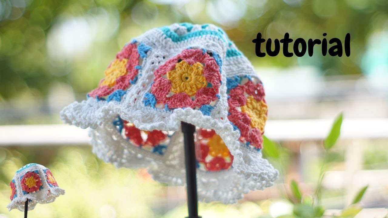 Hướng dẫn móc nón ghép hoa | Tutorial Crochet hat