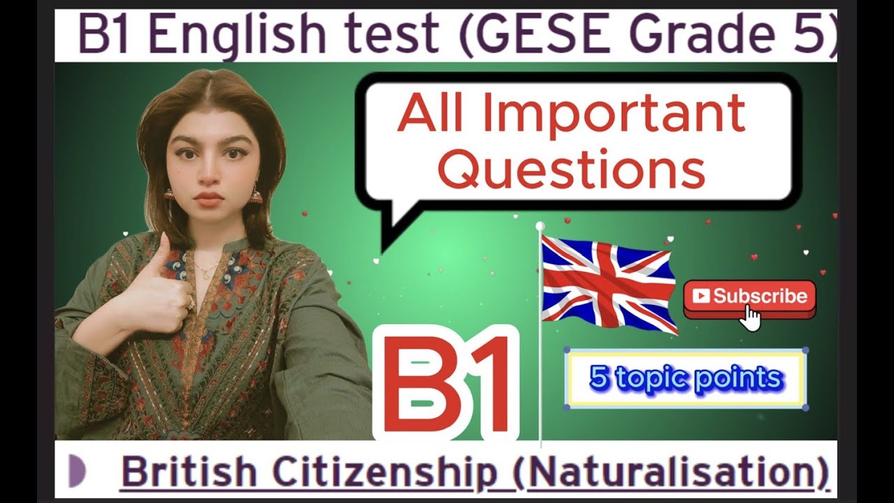 B1 English Test (GESE Grade 5) | SELT British Citizenship| Trinity College London ILR UK