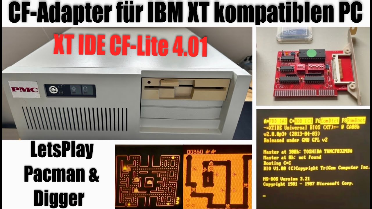 (RP) IDE CF Lite 4.01 💾 CompactFlash-Adapter für IBM XT 🕹️ LetsPlay Pacman & Digger (6)