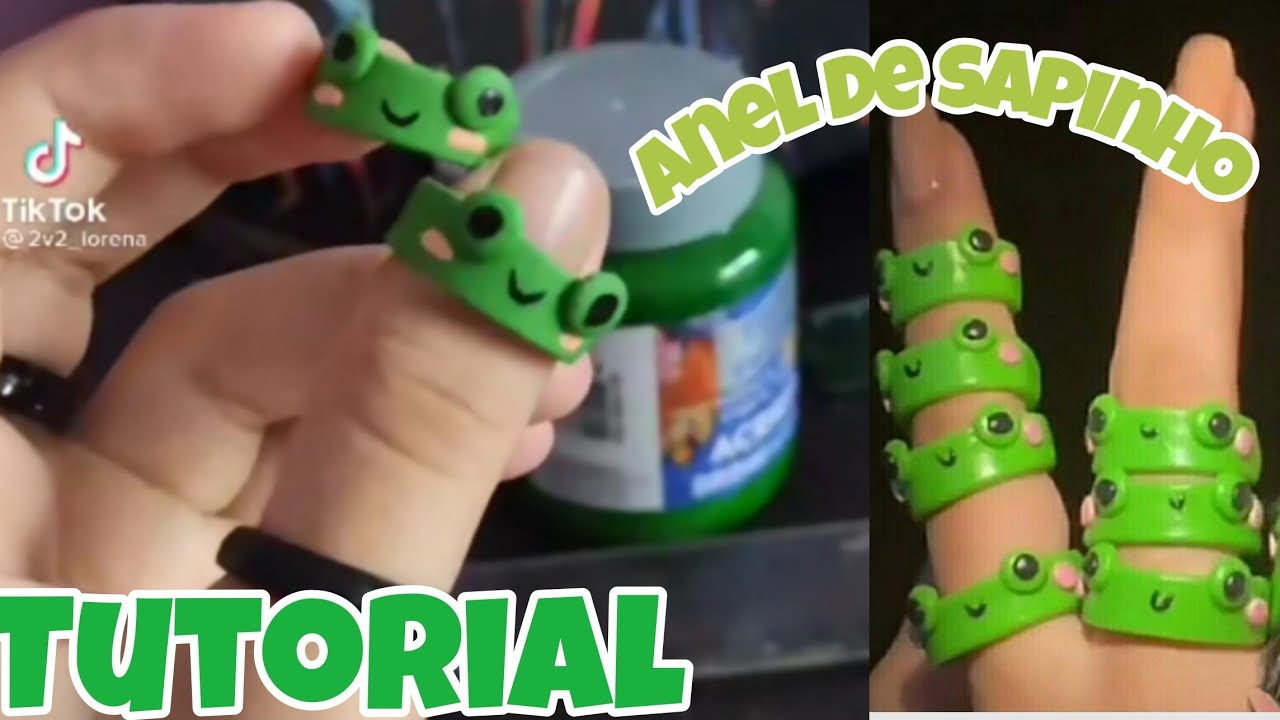 Como fazer Anel de sapinho com biscuit 🐸