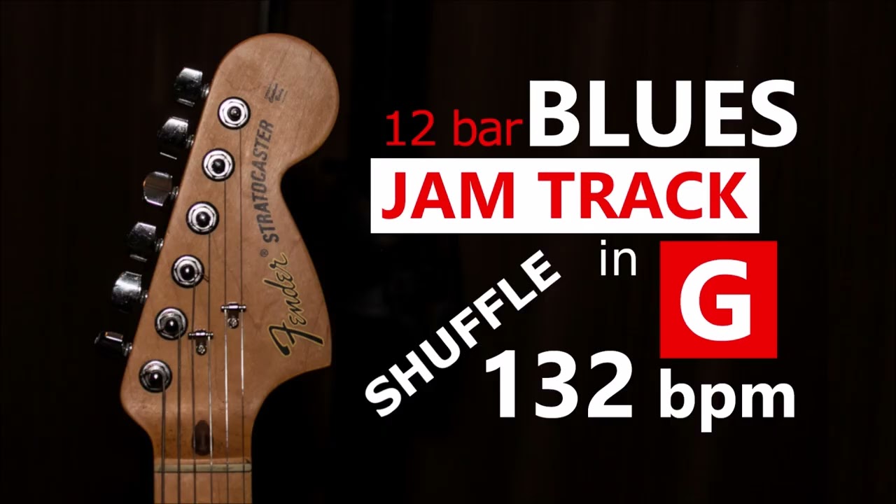 Blues Backing Track in G - Shuffle (12 bar, 132 bpm)