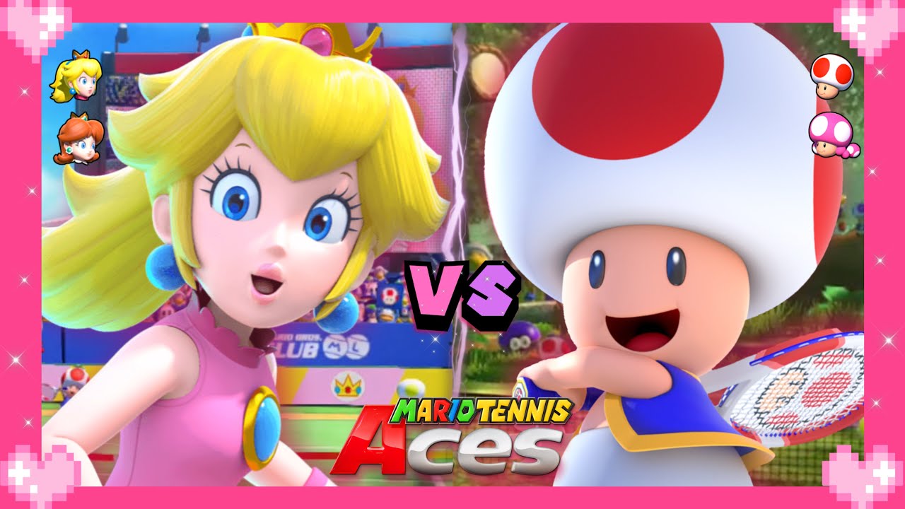 💗 Mario Tennis Aces - Peach vs Toad 💗