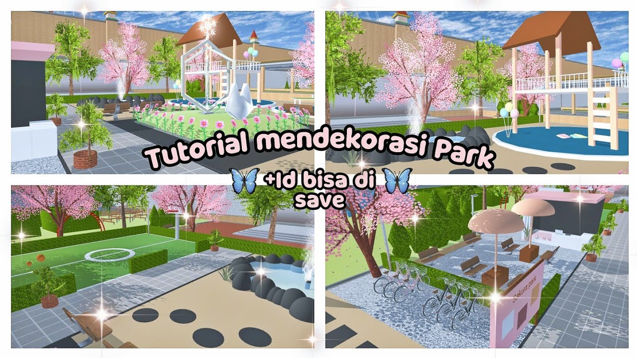 🌼[𝐒𝐚𝐤𝐮𝐫𝐚 𝐏𝐚𝐫𝐤]🌼Tutorial mendekorasi park di sakura + id bisa di save [sakura school simulator]