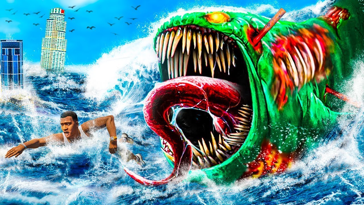 encontrando al ZOMBIE BLOOP en GTA 5 (Monstruo Marino)