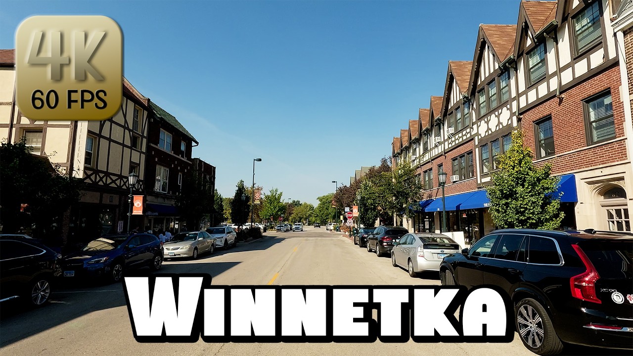 Driving Around Beautiful Winnetka, Illinois in 4k Video