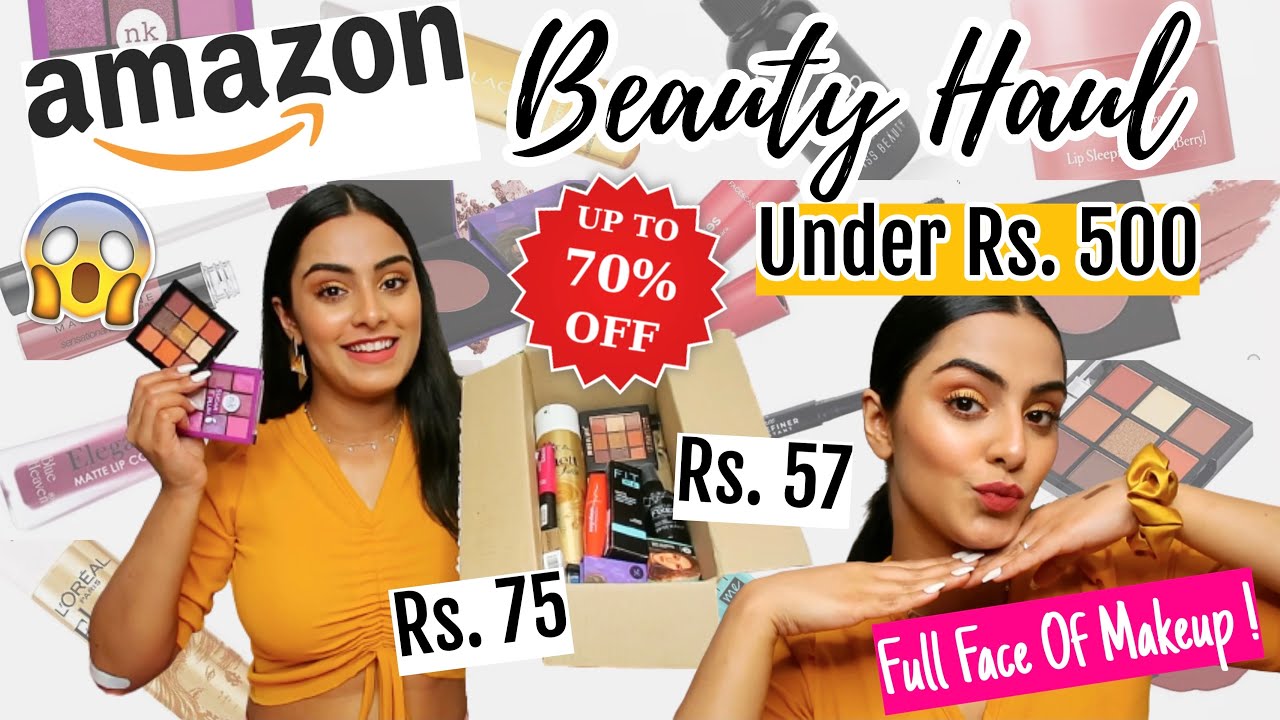 *UNDER Rs. 500* HUGE AMAZON BEAUTY HAUL | Upto 70% Off Makeup & Hair Products | सस्ता और अच्छा मेकअप