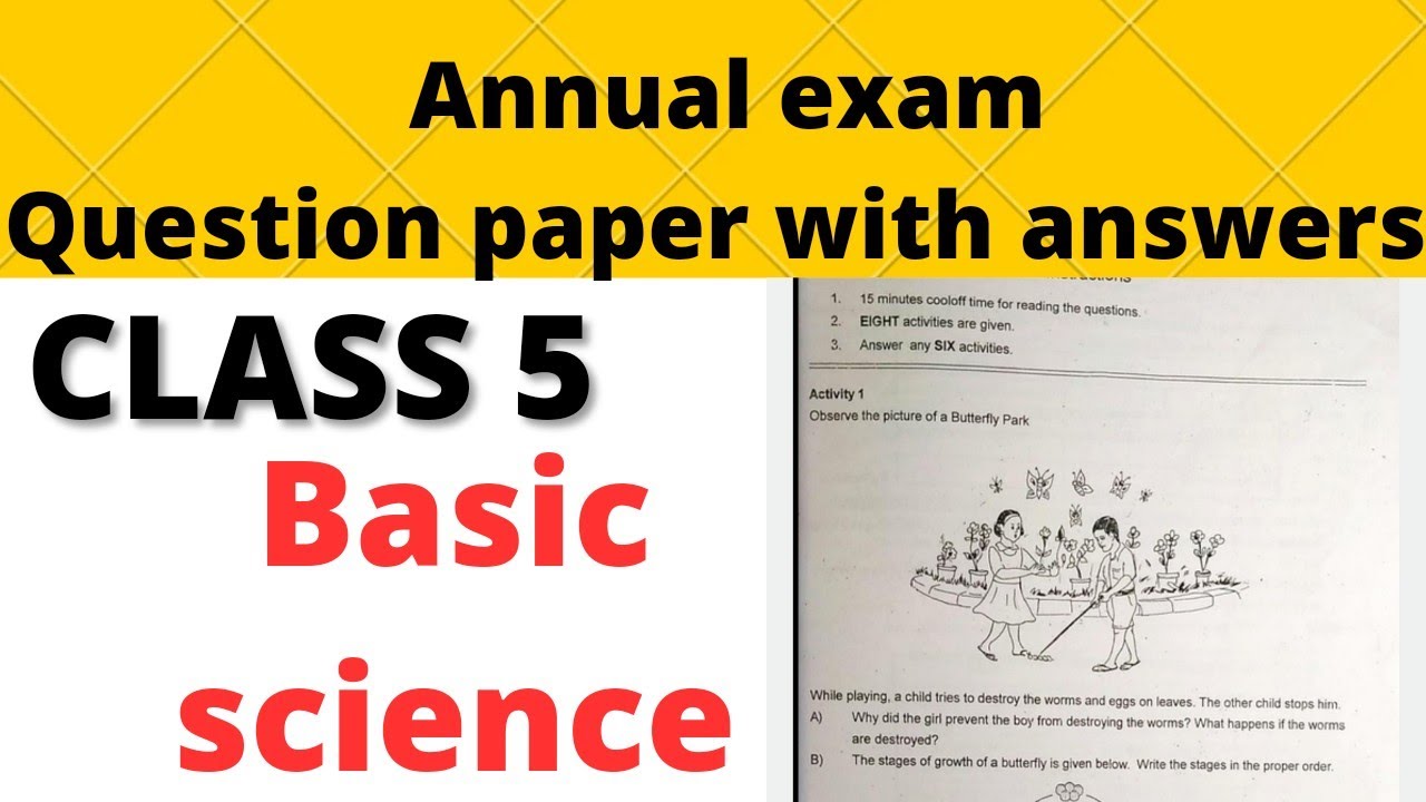 class 5 Basic Science (English medium) Annual exam question paper with answers