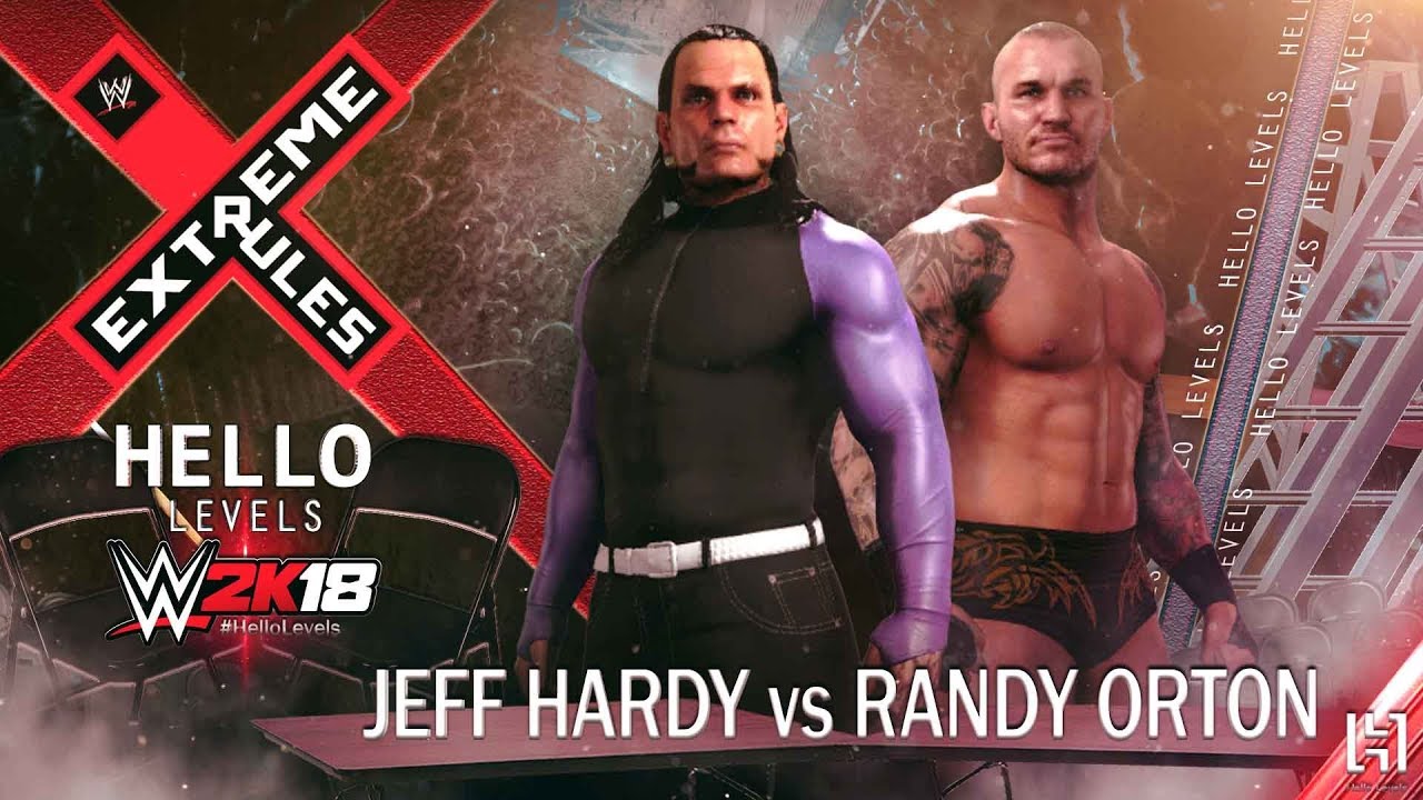 WWE 2K18 Jeff Hardy vs Randy Orton EXTREME RULES Match | WWE 2K18 Extreme Rules Match PS4 Gameplay