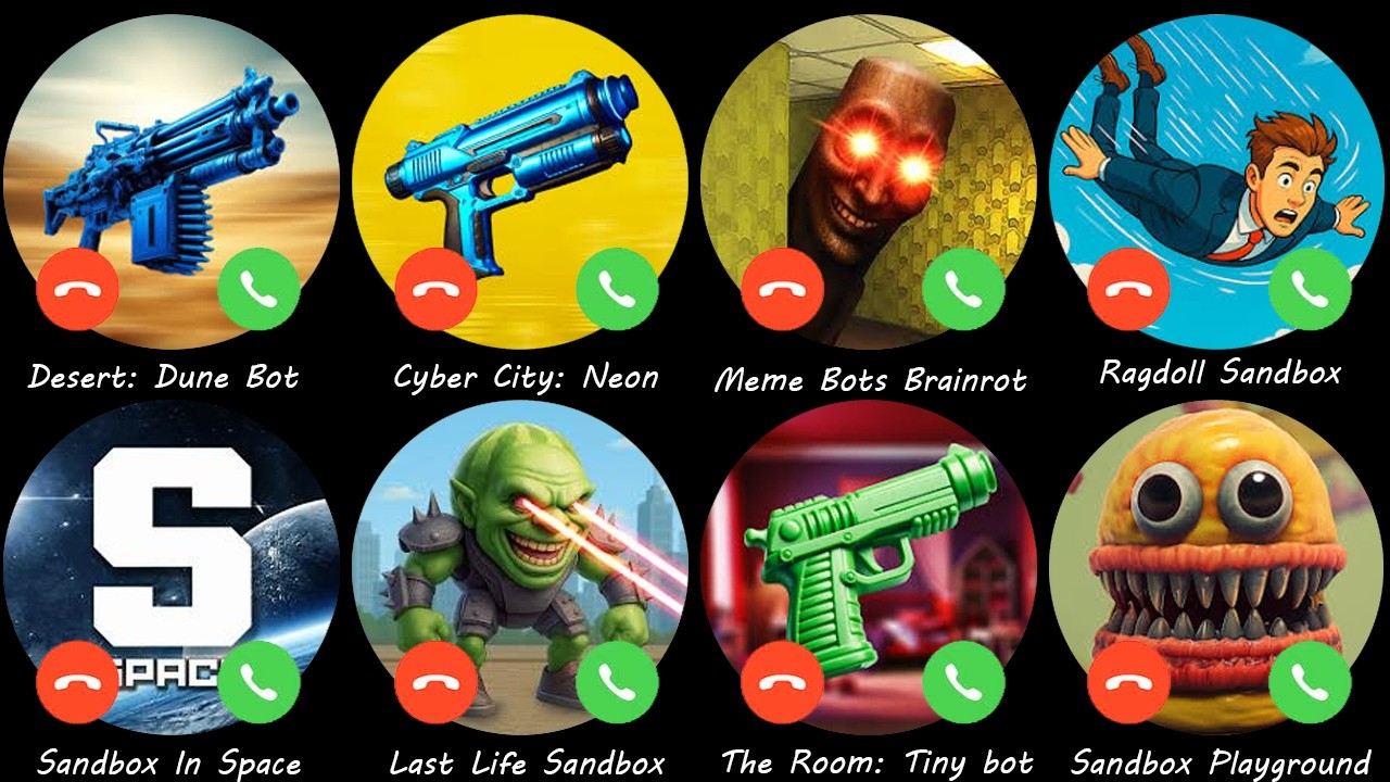 Desert: Dune Bot,Sandbox In Space,Cyber City: Neon,Last Life Sandbox,The Room: Tiny bot,Ragdoll Sand