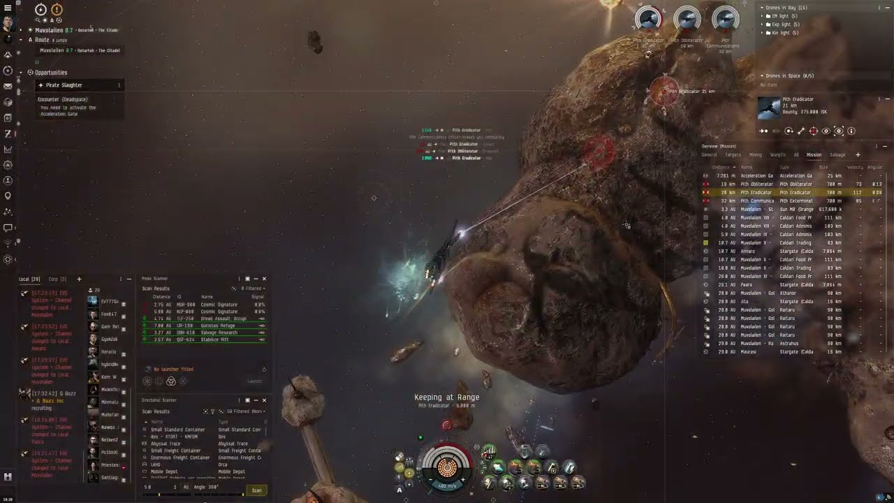 Eve Online - Tempest Level 4 mission gameplay - Pirate Slaughter (Guristas)