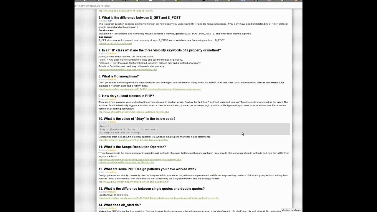 20 Common interview questions for PHP developers