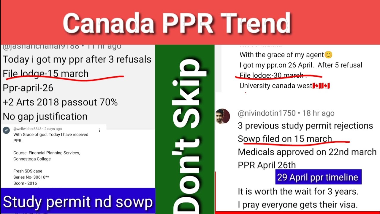 Canada ppr timeline | PPR Trend ,visa trend , Sowp ,student , 29 April ppr timeline