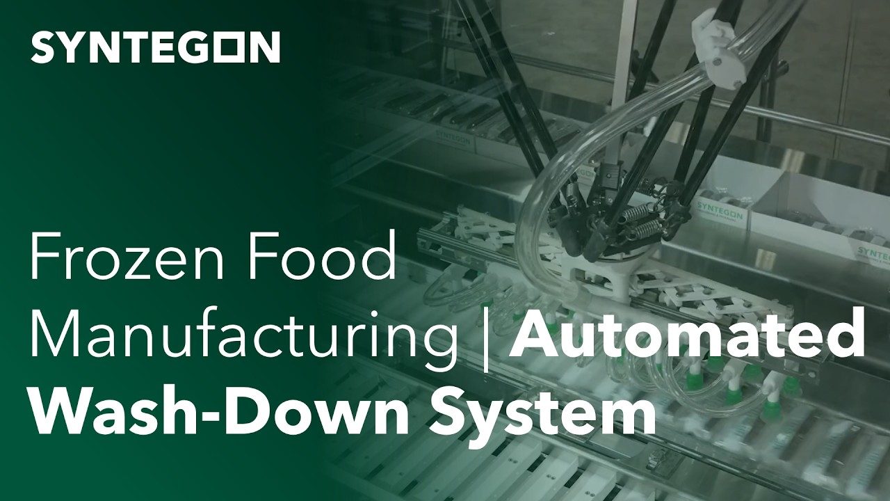 Automated wash-down packaging system for frozen food