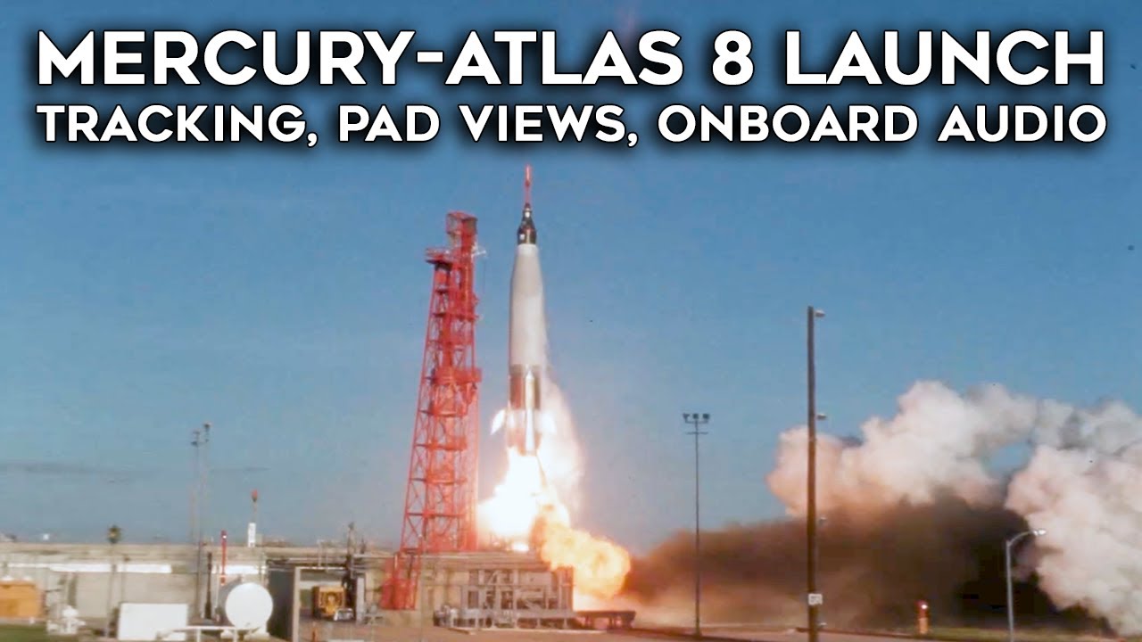 Mercury-Atlas 8 Launch - Tracking and Pad Views, Onboard Audio, High Framerate, Wally Schirra