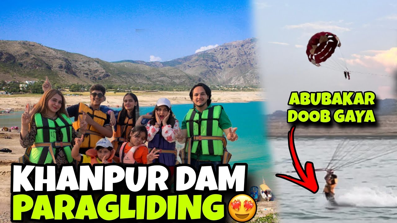 KHANPUR DAM PARAGLIDING // ABUBAKAR PANI MEIN DOOB  GAYA🥲