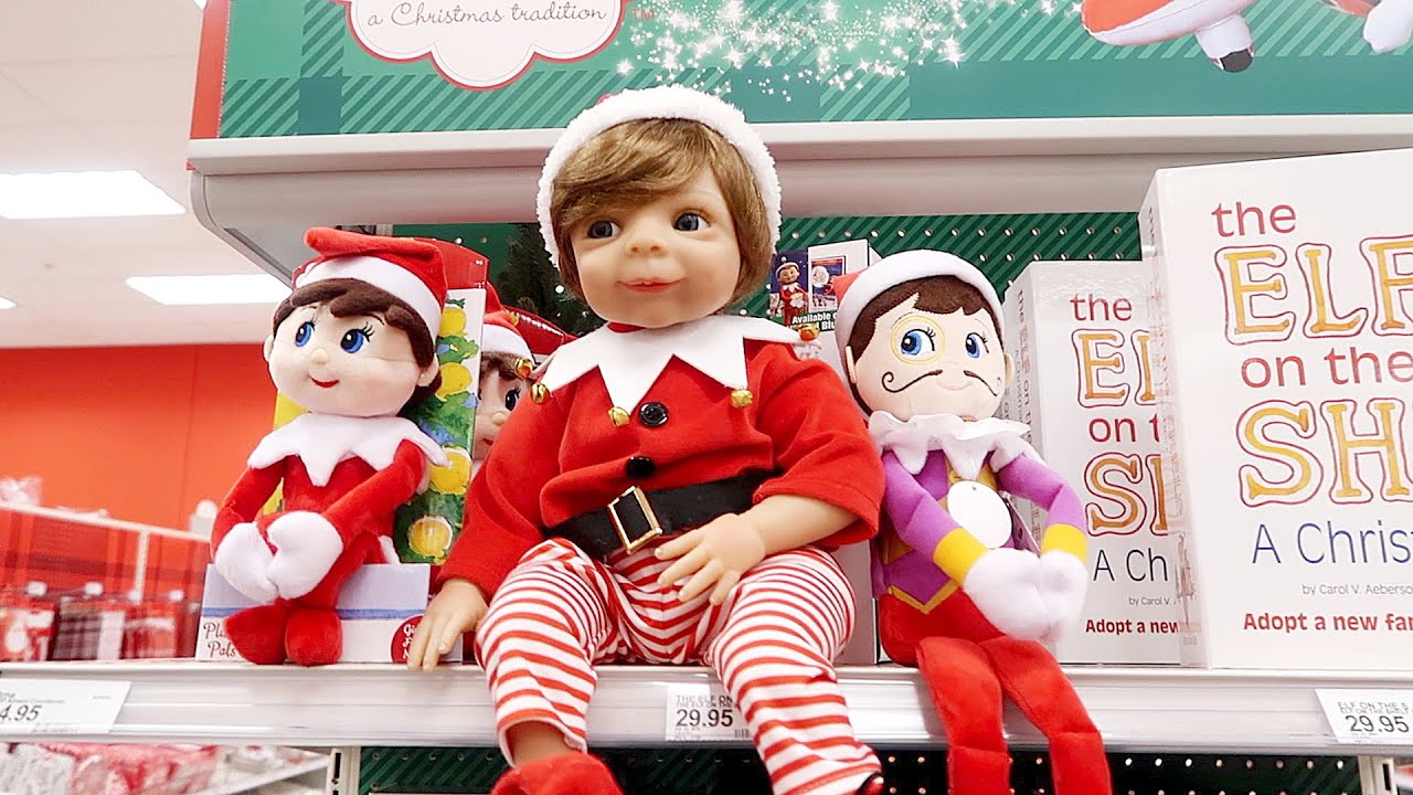 Shopping with Reborn Baby Elf Doll for Christmas and Target Haul