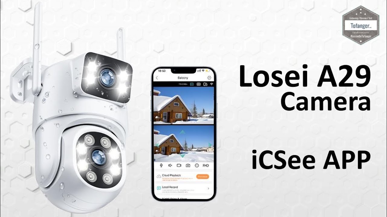 Kamera monitorująca LOSEI A29 WIFI 3+3MP Night Vision 20m - Aplikacja ICSEE - Unboxing