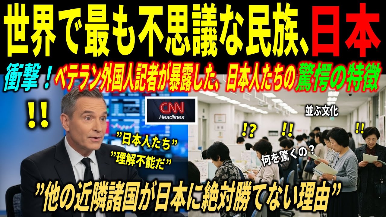 【海外の反応】CNN記者が明かした、世界中を衝撃に陥れた３つの理由！日本人は世界で最も異質な民族！騒然となる超大国たち