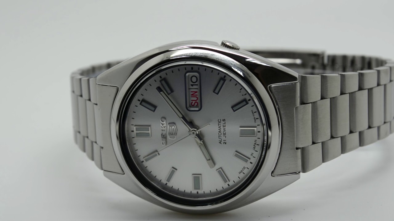SEIKO 5 AUTOMATIC 21 JEWELS SNXS75J1 STAINLESS STEEL MEN'S WATCH