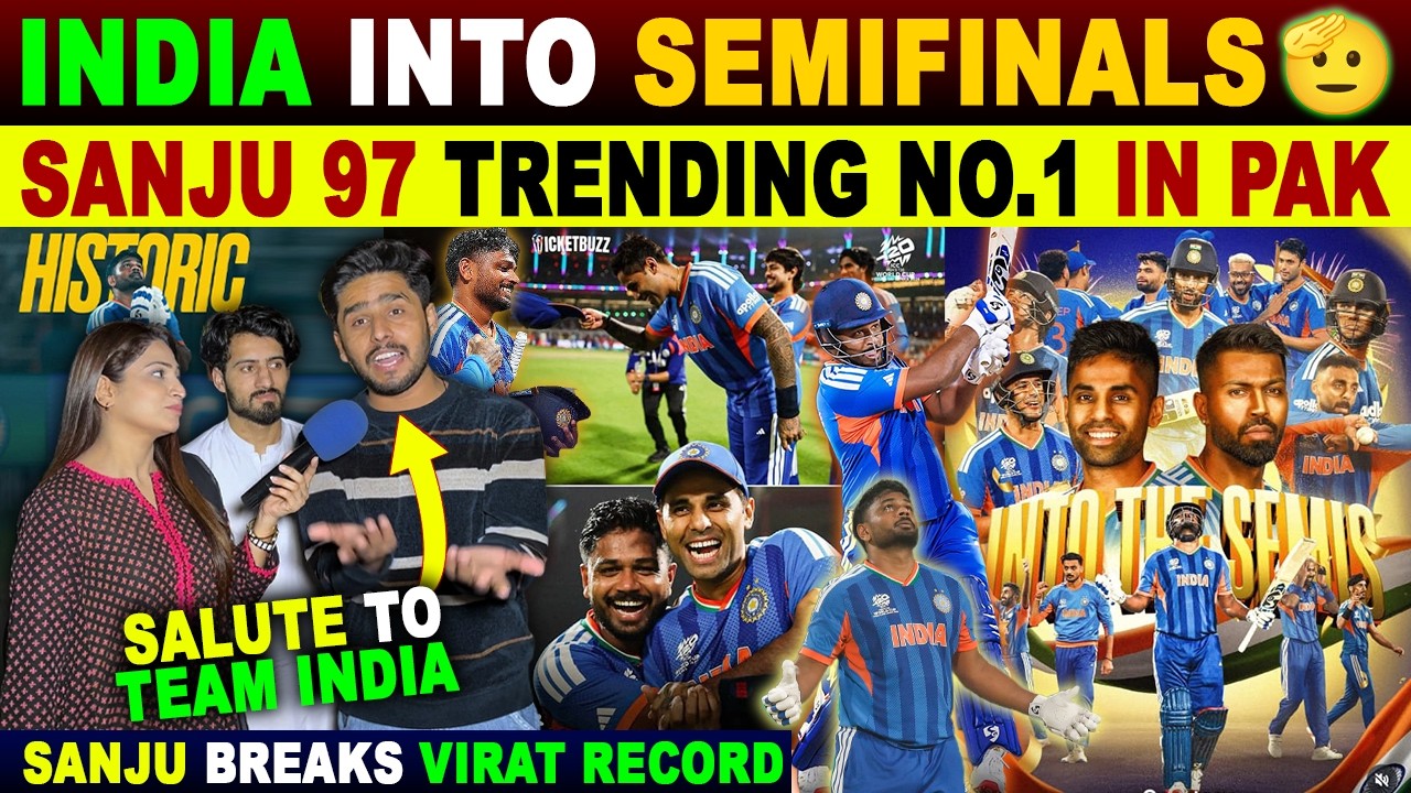 IND🇮🇳 QUALIFY FOR SEMIFINALS | SANJU 97(50) TRENDING NO.1 IN PAK | PAK PUBLIC CRYING REACTION