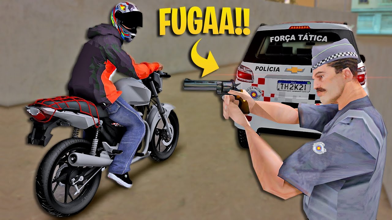 FUGA NA MADRUGADA COM A START 160 SEM PLACA 😱 GTA SA VIDA REAL