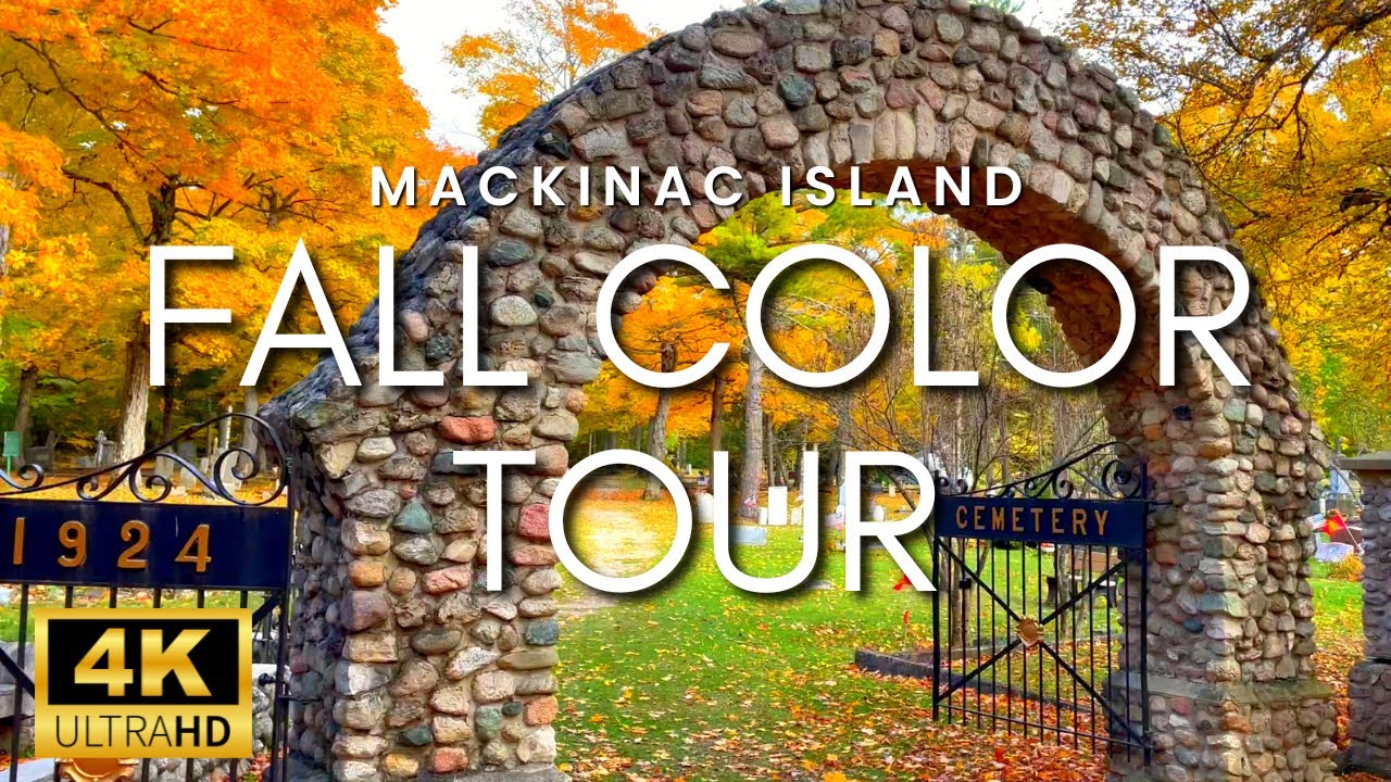 🍂Fall Color Tour on Mackinac Island | Scenic Bike Ride with Nature Sounds and Bird Song for Relaxing