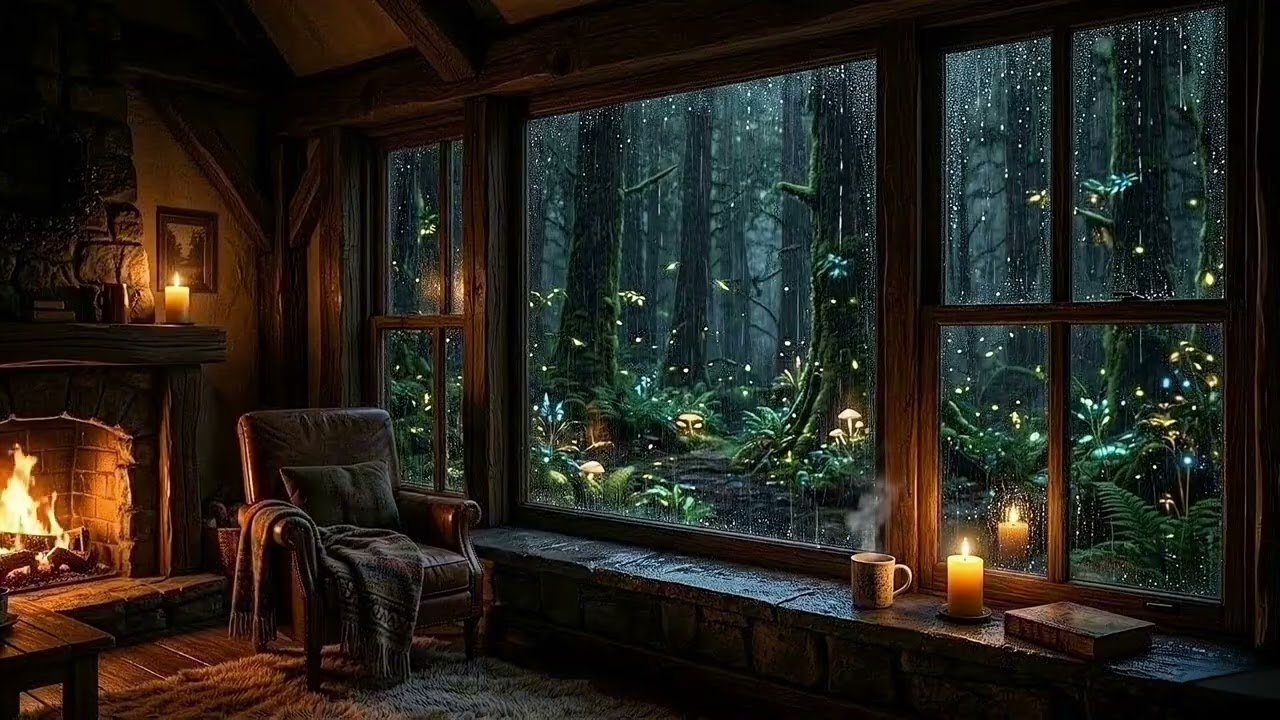 Cozy Cottage in a Rainy Enchanted Forest | 5 Hours of Natural Rain Sounds for Sleep & Relaxation 