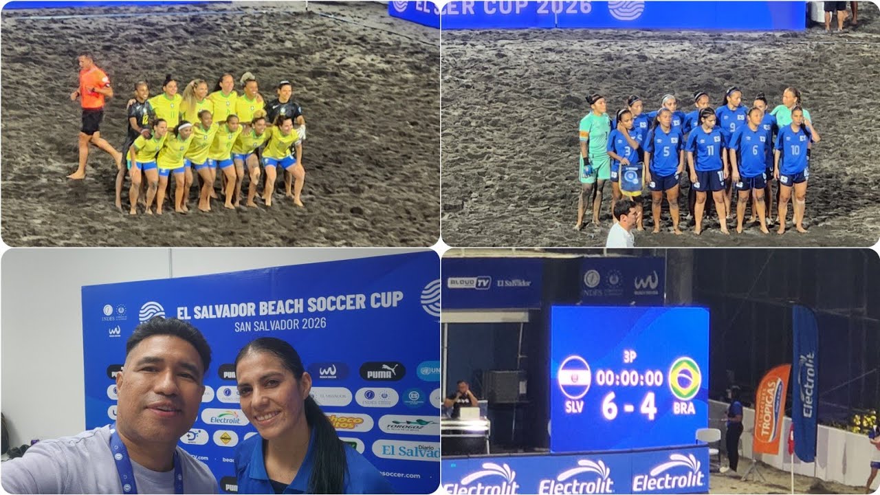 El Salvador 6 - Brasil 4 Futbol Playa Femenino El Salvador Beach Soccer Cup2026 Resumen Goles 3/4/26