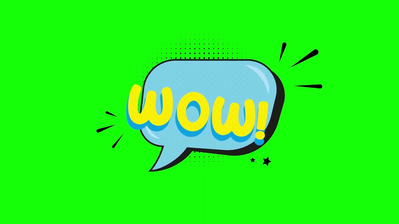 Wow! Comic Bubble Animation on Green Screen | 4K | FREE TO USE