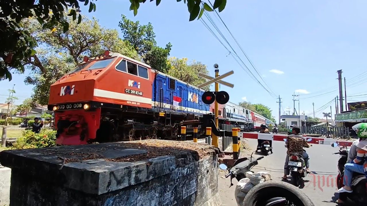 Momen Kereta Luar Biasa Ultah KAI ke-80 di Beberapa Perlintasan