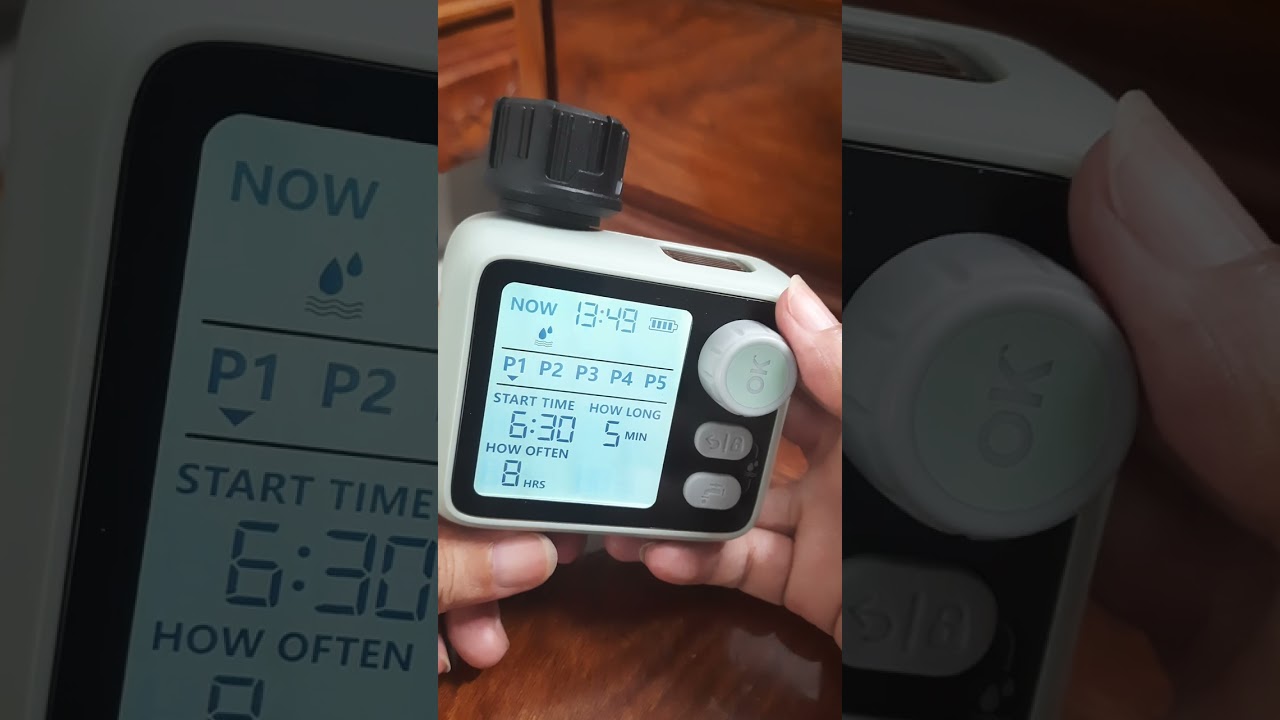 Hướng dẫn cài đặt Timer hẹn giờ tưới cây tự động dùng pin có cảm biến mưa #hengiotuoitudong