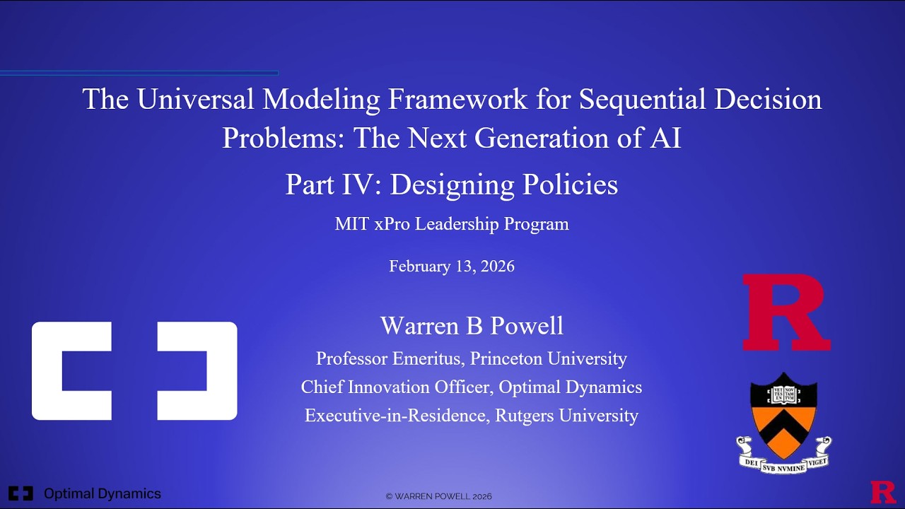 Sequential decision problems part 4: Designing Policies