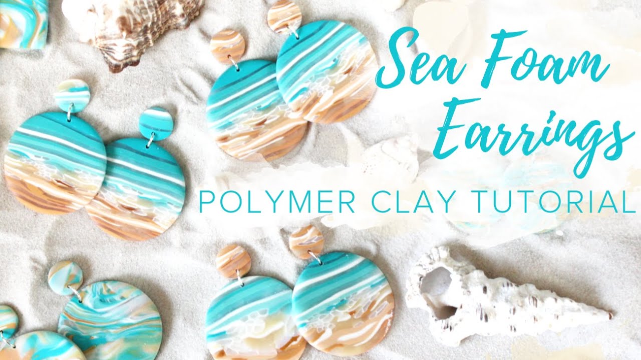 Sea Foam Earrings | Easy Polymer Clay Jewelry Tutorial