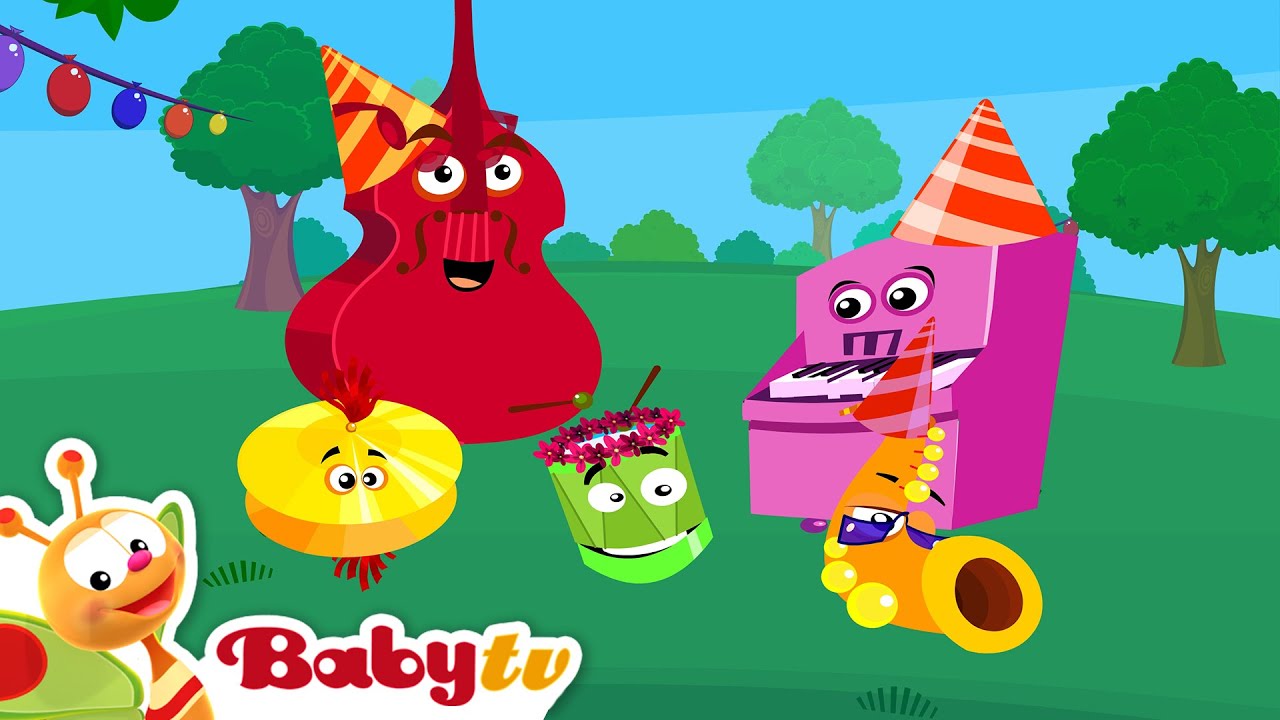 Fête d'anniversaire du tambour dans le parc 🎉🥁 | instruments de musique pour enfants @BabyTVFR