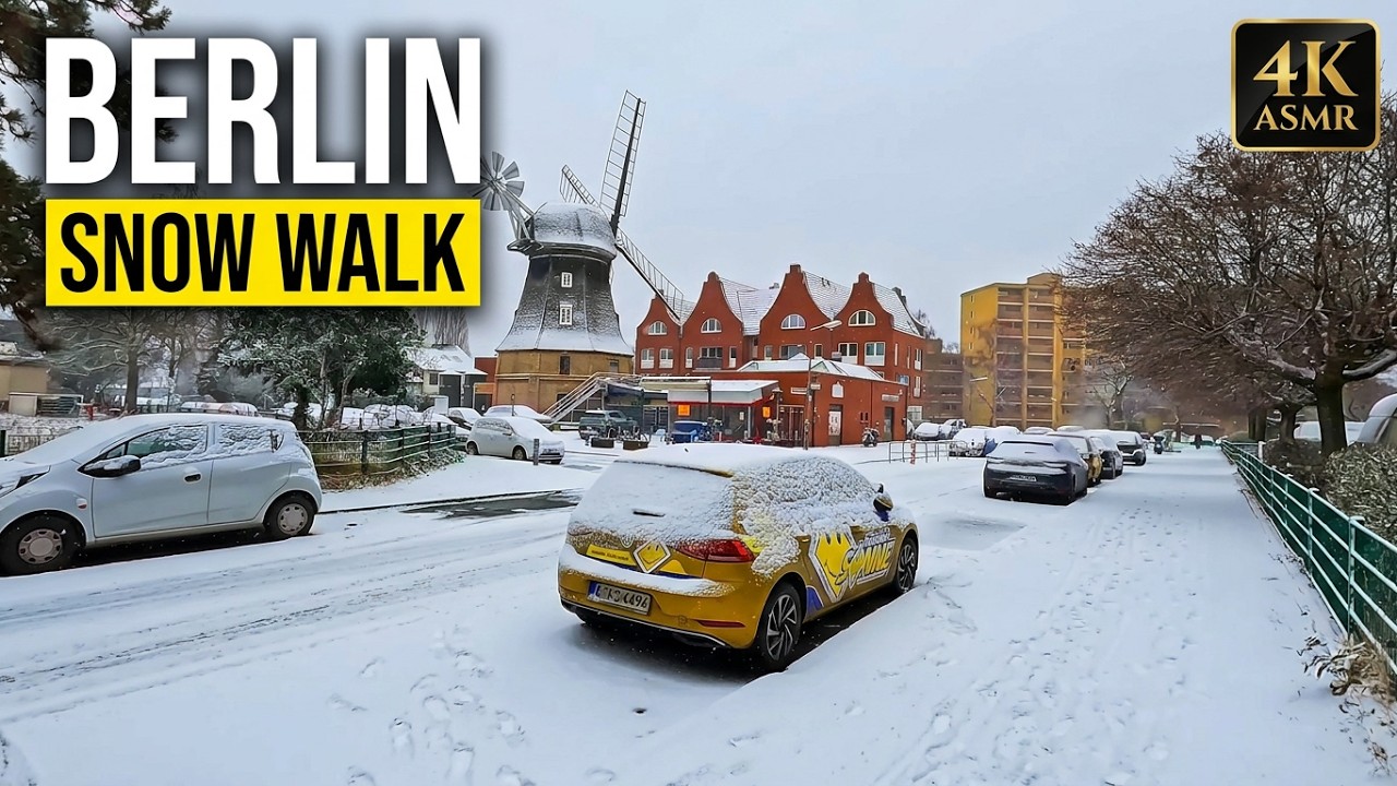 Peaceful BERLIN SNOW WALK ❄️ Jungfernmühle Windmill & Checkpoint Charlie [4K HDR ASMR]