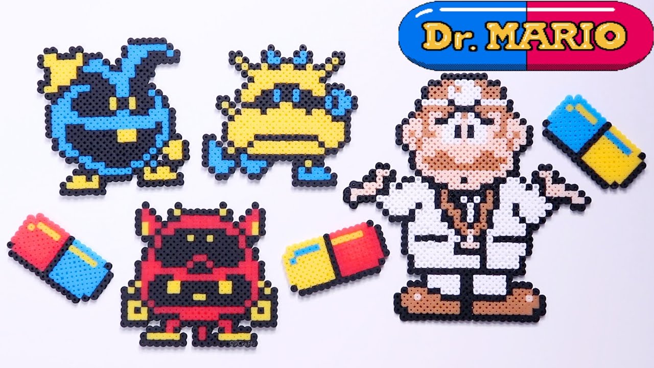 I Was Sick So I Made Dr.Mario Mini Perler Bead Sprites