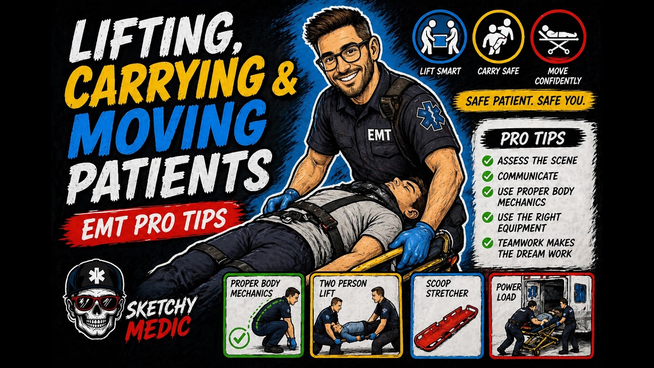 Lifting, Carrying & Moving Patients — EMT Pro Tips | Sketchy Medic