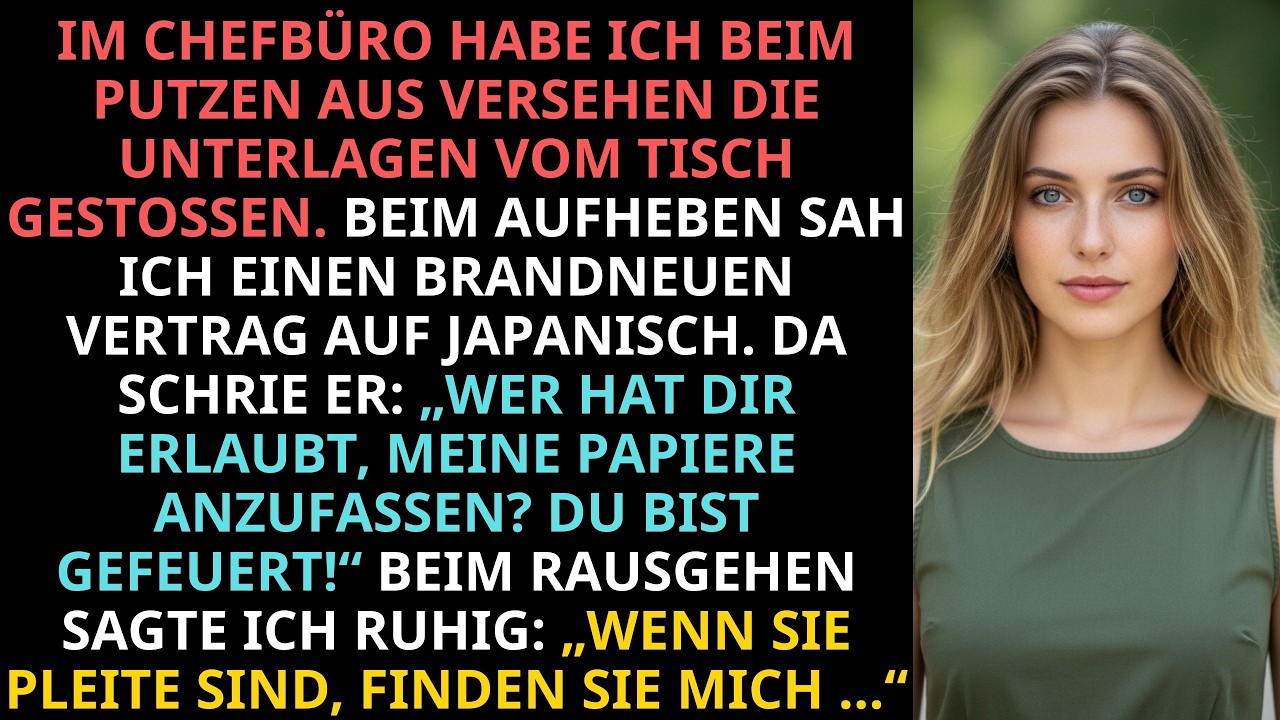 Der Chef schrie mich an und feuerte mich. Doch ich wusste, wie ich die Dokumente nutze!