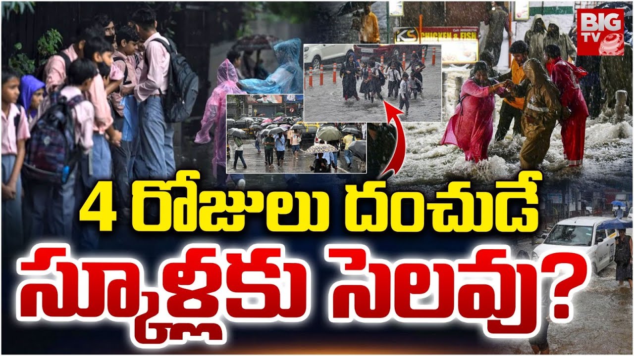 స్కూళ్లకు సెలవు? | Heavy Rains in AP | Schools Holiday | Weather Update | Cyclone Montha | BIG TV