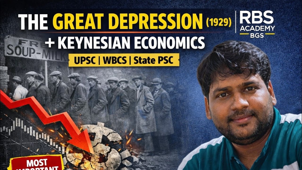 The Great Depression 1929 || Keynesian School Of Economics || UPSC||WBCS||CLASS 4|| BY VIKASH SIR 