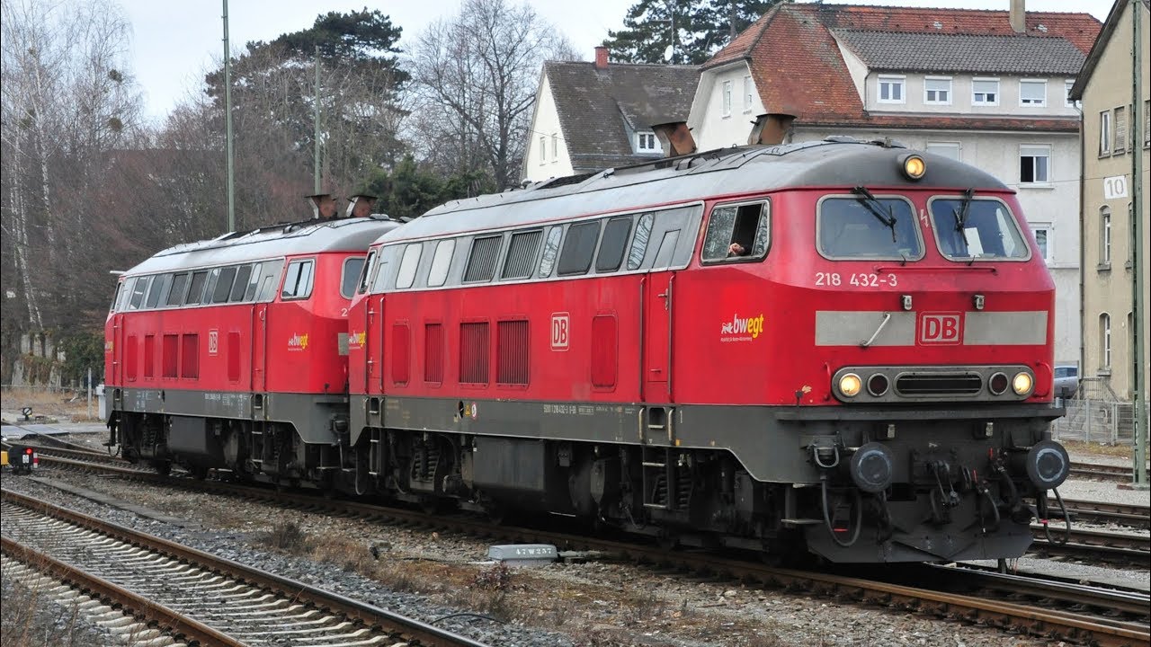 Dieselgewitter DB 218 in Bayern Friedrichshafen, Lindau und Kempten