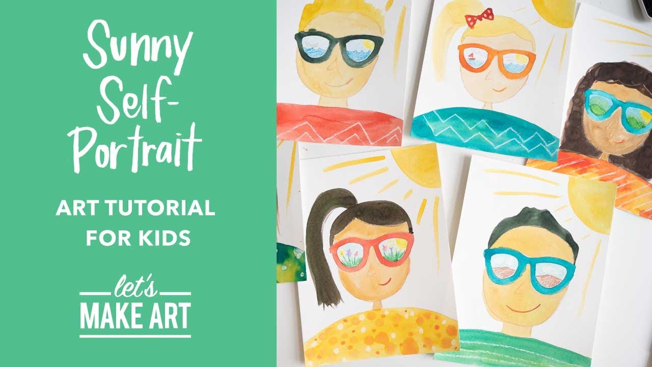 Sunny Self Portrait 😎 Easy Art Project for Kids by Nicole Miyuki of Let's Make Art