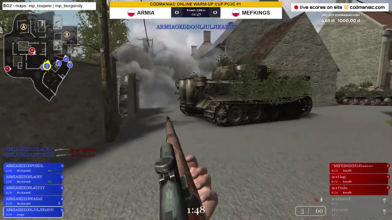 MEFKINGS vs ARMIA  - GROUP STAGE - CODMANIAC WARM-UP CUP PC2C #1 - Call of Duty 2