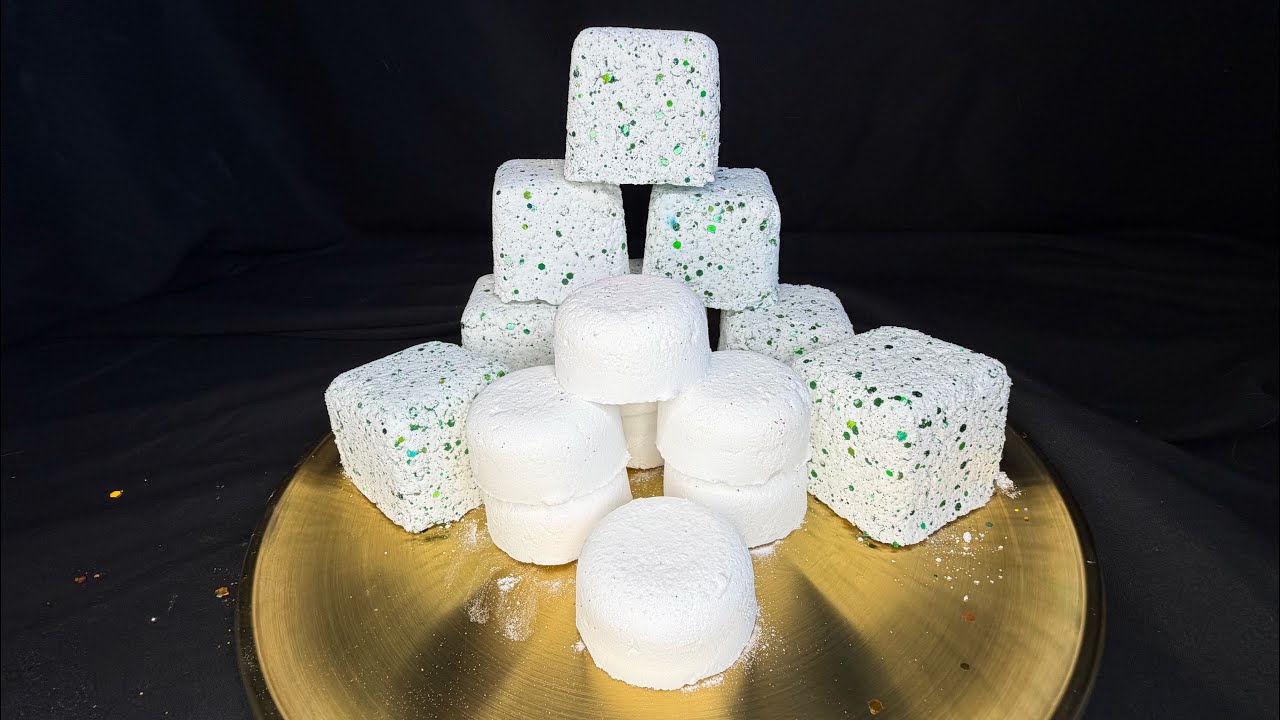 💚🤍SOFT WHITE & CRUNCHY GREEN🤍💚 BAKING SODA ASMR