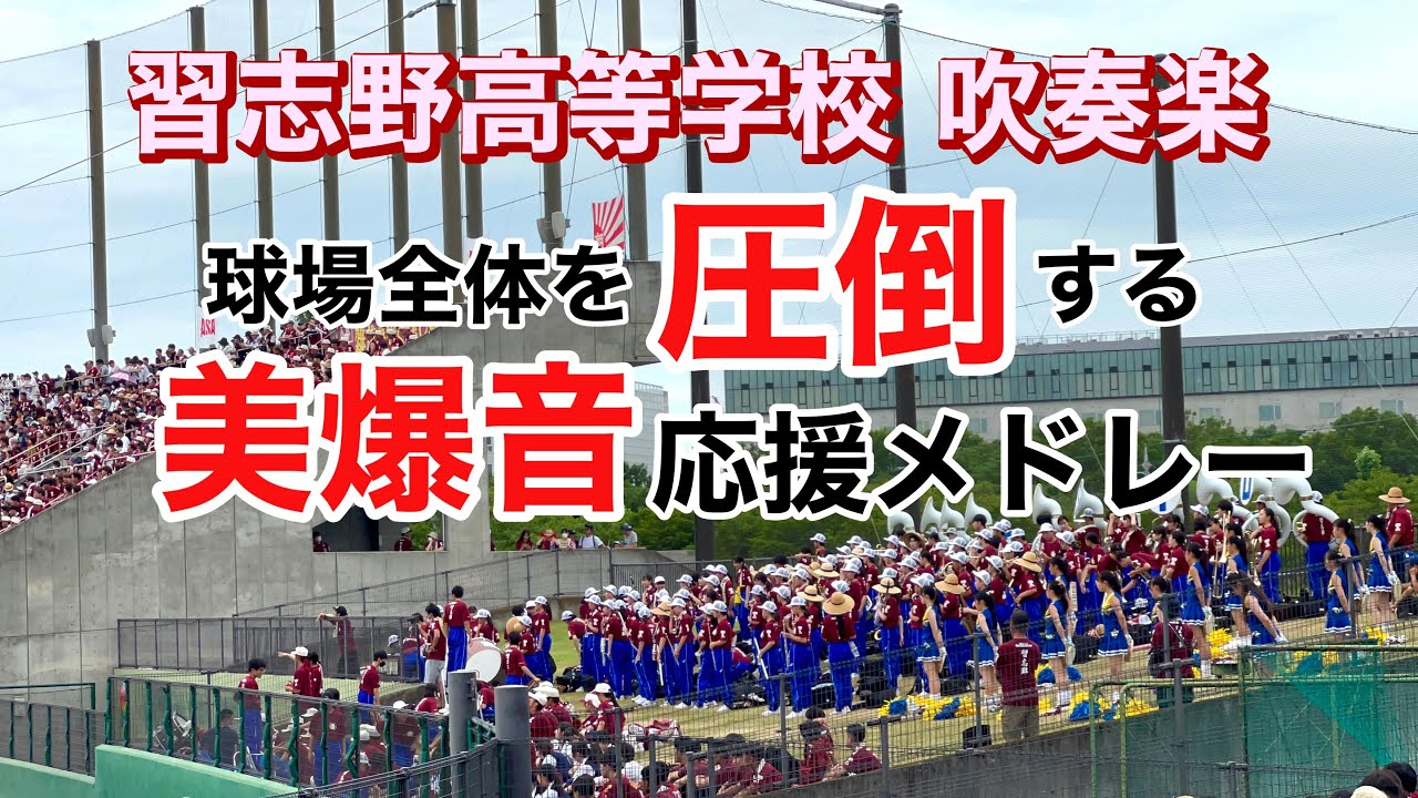 【習志野高校吹奏楽部】美爆音応援メドレーに野球ファンが釘付け！2023甲子園千葉県予選