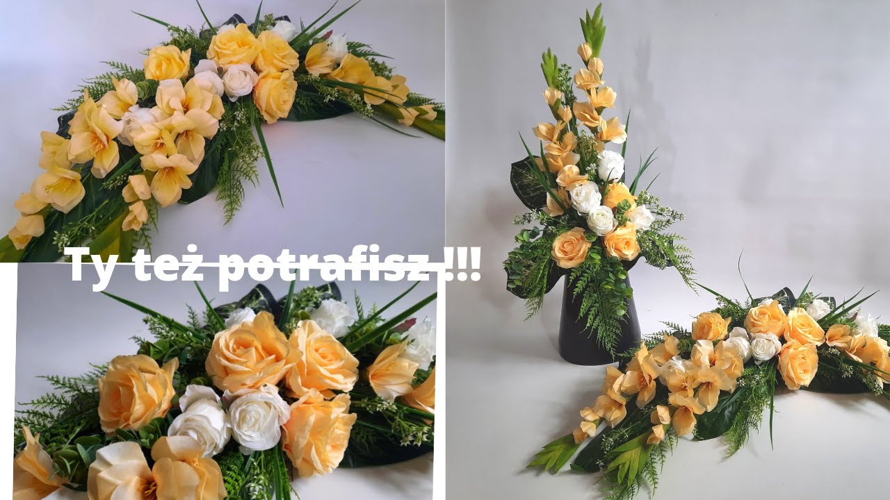 Kompozycja na pomnik z żółtych kwiatów/Dekoracje nagrobne