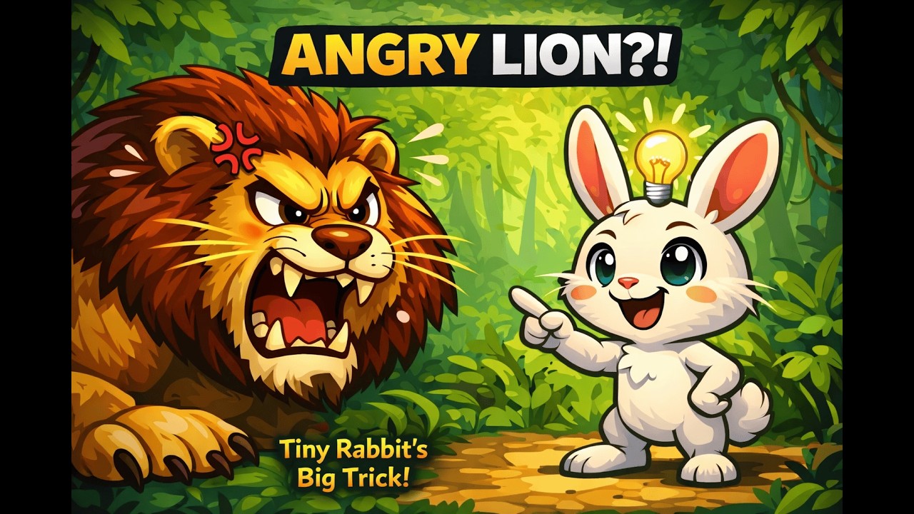 Маленький кролик 🐰 перехитрил разъяренного льва 🦁 | Поучительная история для детей | @StoryNanny