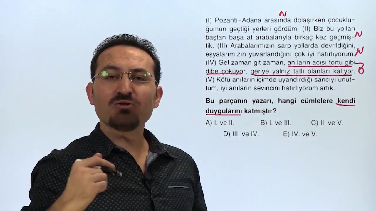 8. &Ouml;znel ve Nesnel Anlatımlı C&uuml;mleler İle İlgili Soru &Ccedil;&ouml;z&uuml;m Videosu
