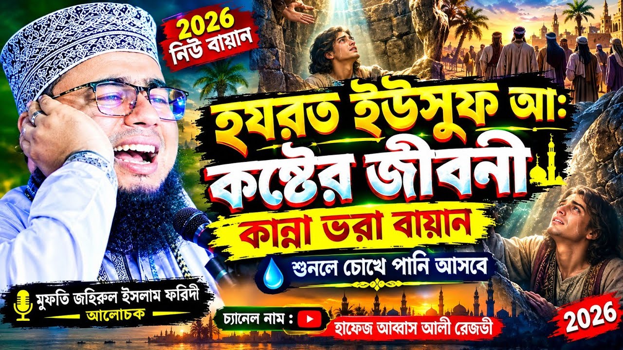 হযরত ইউসুফ আ: কষ্টের জীবনী হৃদয় কাঁপানো ওয়াজ |  চোখের পানি আসবে |mufti johirul islam foridi 